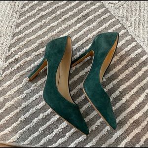 Charles David Suede Heels Emerald Green